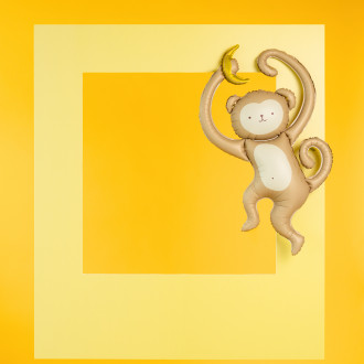 Fóliový balónik opica béžovo-krémová 51×88 cm