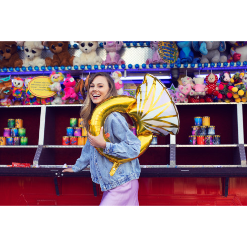 Folijski balon prstan zlat, 60 × 95 cm – idealen za zaroko in poroko