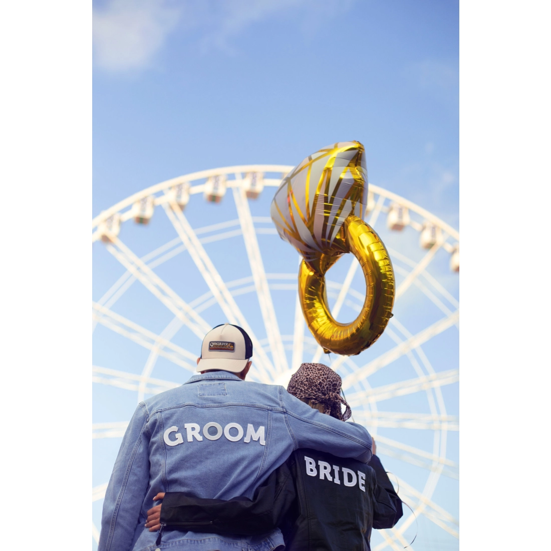 Balon folie inel auriu, 60x95 cm – ideal pentru logodnă și nuntă