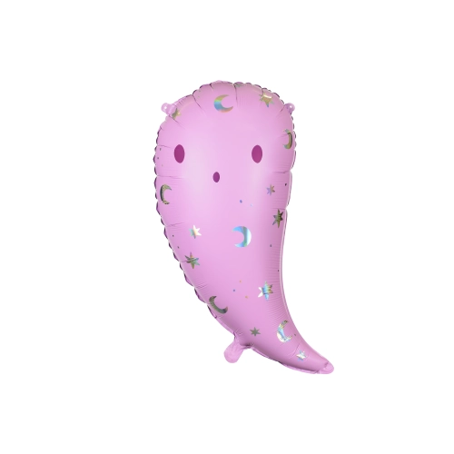 Balon din folie fantomă roz roz cu motiv holografic 41x70 cm