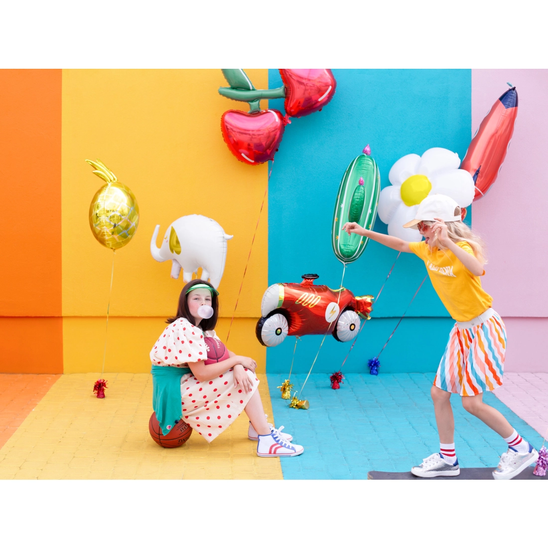 Balon folie elefant alb-auriu 83x58 cm