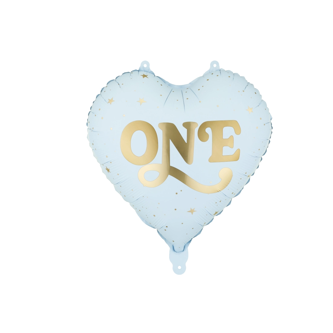 Szív alakú fólia lufi ONE, 45 cm, világoskék arany mintával