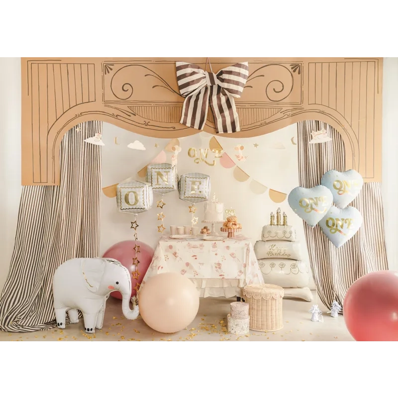 Szív alakú fólia lufi ONE, 45 cm, világoskék arany mintával