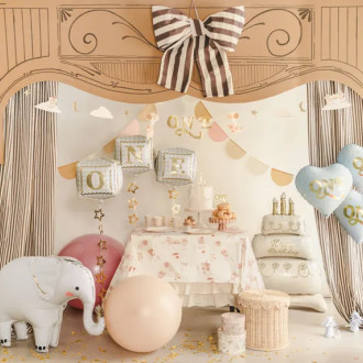 Fóliový balónik srdce ONE 45 cm svetlomodrý so zlatou potlačou