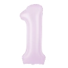 Balon aniversar din folie, cifra 1, lila mat, 100 cm