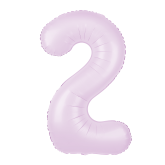 Lila matt fólia szülinapi lufi 2-es szám, 100 cm