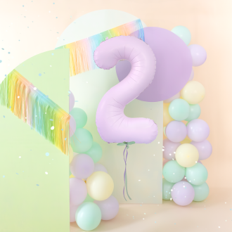 Folijski rojstnodnevni balon številka 2, lila mat, 100 cm