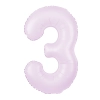 Fólia születésnapi lufi, 3-as szám, lila matt, 100 cm