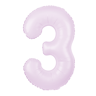 Folijski rojstnodnevni balon številka 3, lila mat, 100 cm