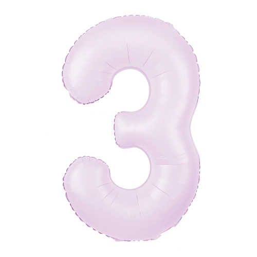 Folijski rojstnodnevni balon številka 3, lila mat, 100 cm