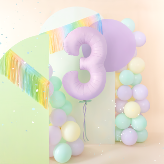 Folijski rojstnodnevni balon številka 3, lila mat, 100 cm