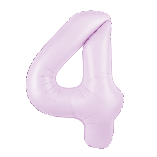 Folijski rojstnodnevni balon številka 4, lila mat, 100 cm