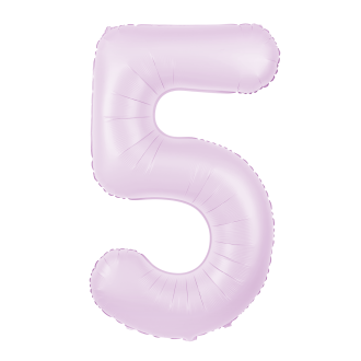 Folijski rojstnodnevni balon številka 5, lila mat, 100 cm