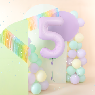 Folijski rojstnodnevni balon številka 5, lila mat, 100 cm
