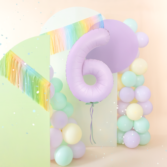 Folijski rojstnodnevni balon številka 6, lila mat, 100 cm