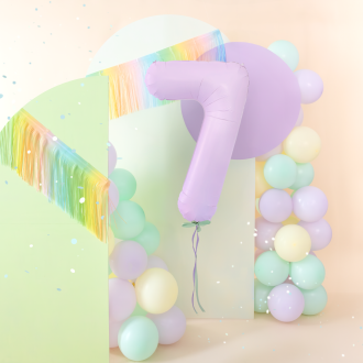 Foliasti rojstnodnevni balon številka 7, lila mat, 100 cm