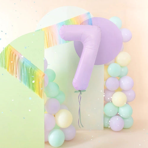 Fólia születésnapi lufi 7-es szám, lila matt, 100 cm