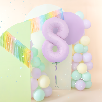 Folijski rojstnodnevni balon številka 8, lila mat, 100 cm