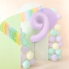 Balon din folie pentru aniversare, cifră 9, lila mat, 100 cm