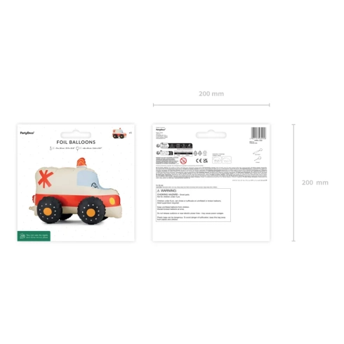 Foli balon u obliku hitne pomoći, stojeći, razne boje