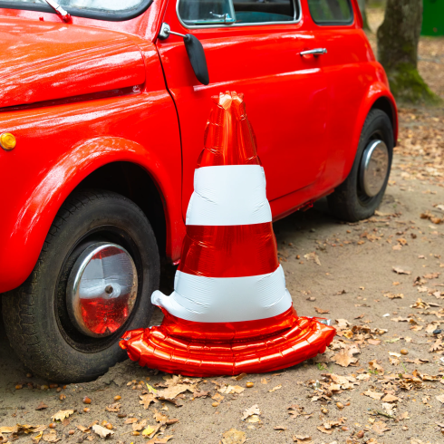 Foliasti stoječi balon prometni stožec 65 x 88 cm