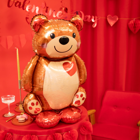 Fóliový stojaci balón macko 91x65 cm na oslavu