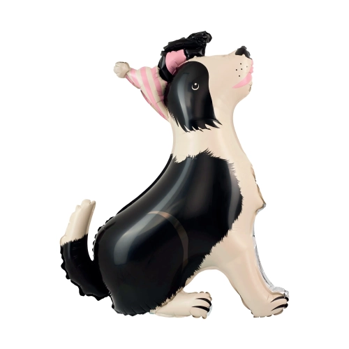 Balon folie 3D Border Collie cu șapcă