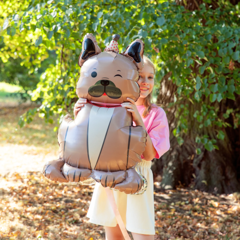 Álló fólia lufi bulldog sapkával 60x98 cm