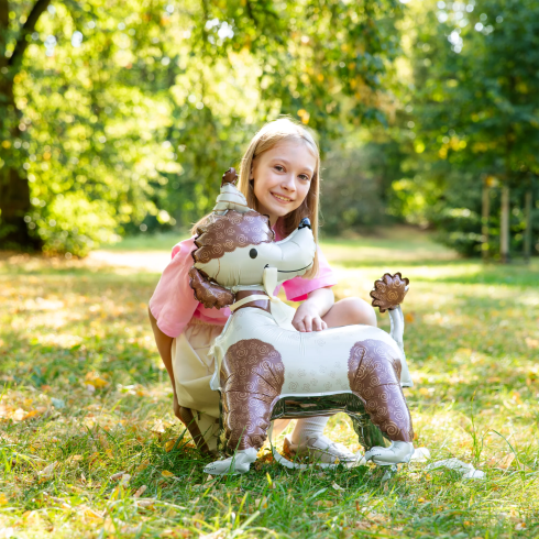 Fólia lufi álló uszkár kutya sapkával 58x84 cm