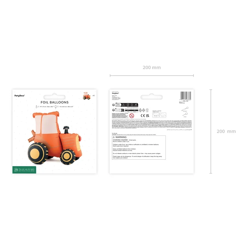 Álló fólia lufi traktor, vegyes színekben