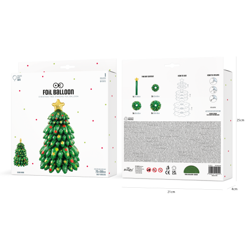 Balon folie în picioare brad de Crăciun 73x130 cm