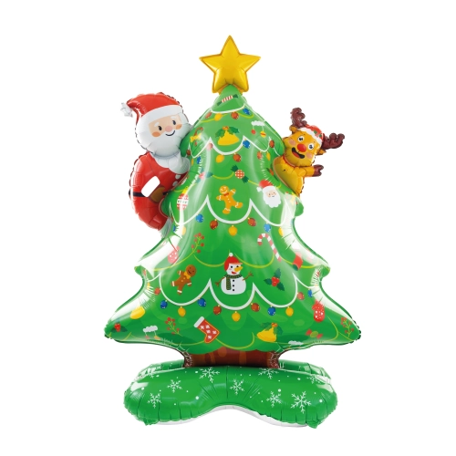 Balon din folie în formă de brad de Crăciun, 93x153 cm, autoportant