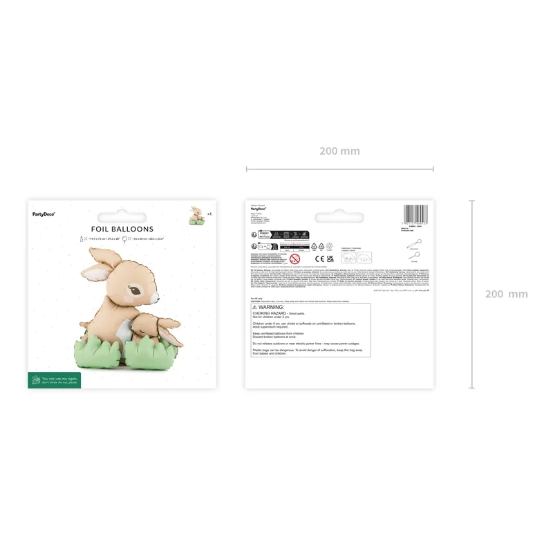 Álló fólia léggömb nyuszi, vegyes színekben