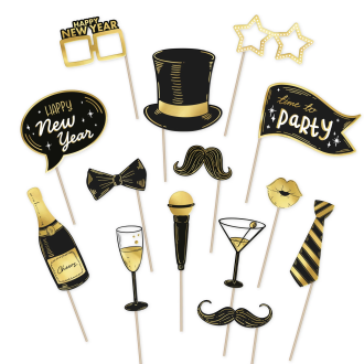 Fotokútikové rekvizity New Year 14 ks