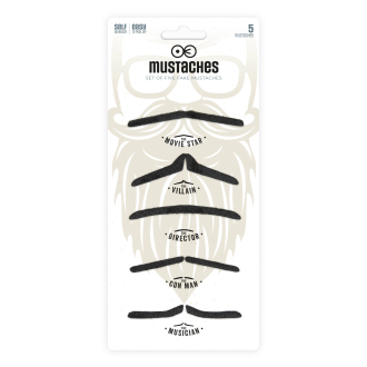 Rekviziti za fotokutak, umjetni crni brkovi, 5 kom