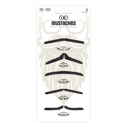 Rechizite pentru photobooth, mustăți artificiale negre, set 5 buc.
