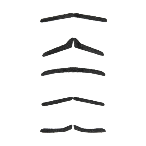 Rekviziti za fotokotiček umetni črni brki, 5 kosov