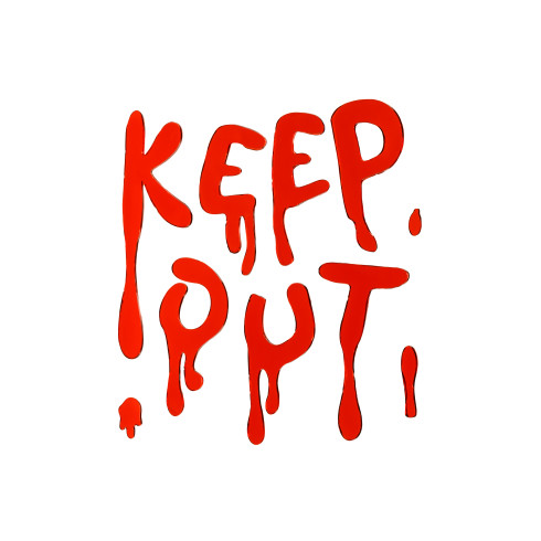 Gél ablakmatricák STOP piros – figyelmeztető felirat Keep Out