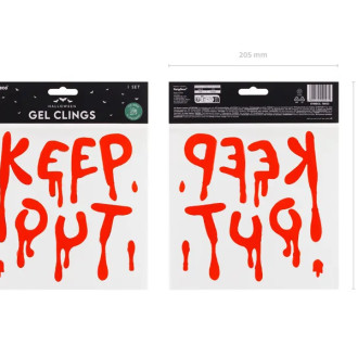 Gel nalepke za okna STOP rdeče – opozorilni napis Keep Out