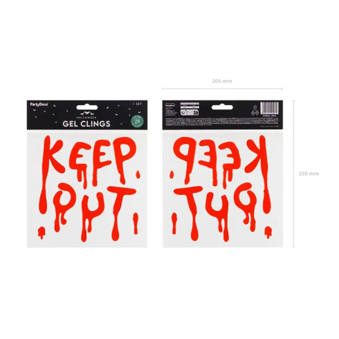 Gel nalepke za okna STOP rdeče – opozorilni napis Keep Out