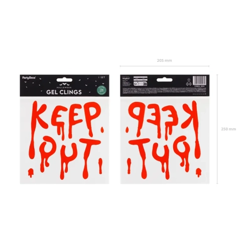 Gél ablakmatricák STOP piros – figyelmeztető felirat Keep Out