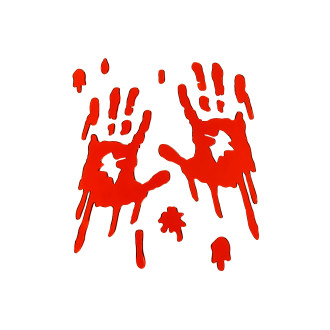 Zselés ablakmatricák Véres kezek, piros – halloween dekoráció