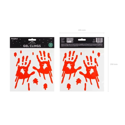 Zselés ablakmatricák Véres kezek, piros – halloween dekoráció