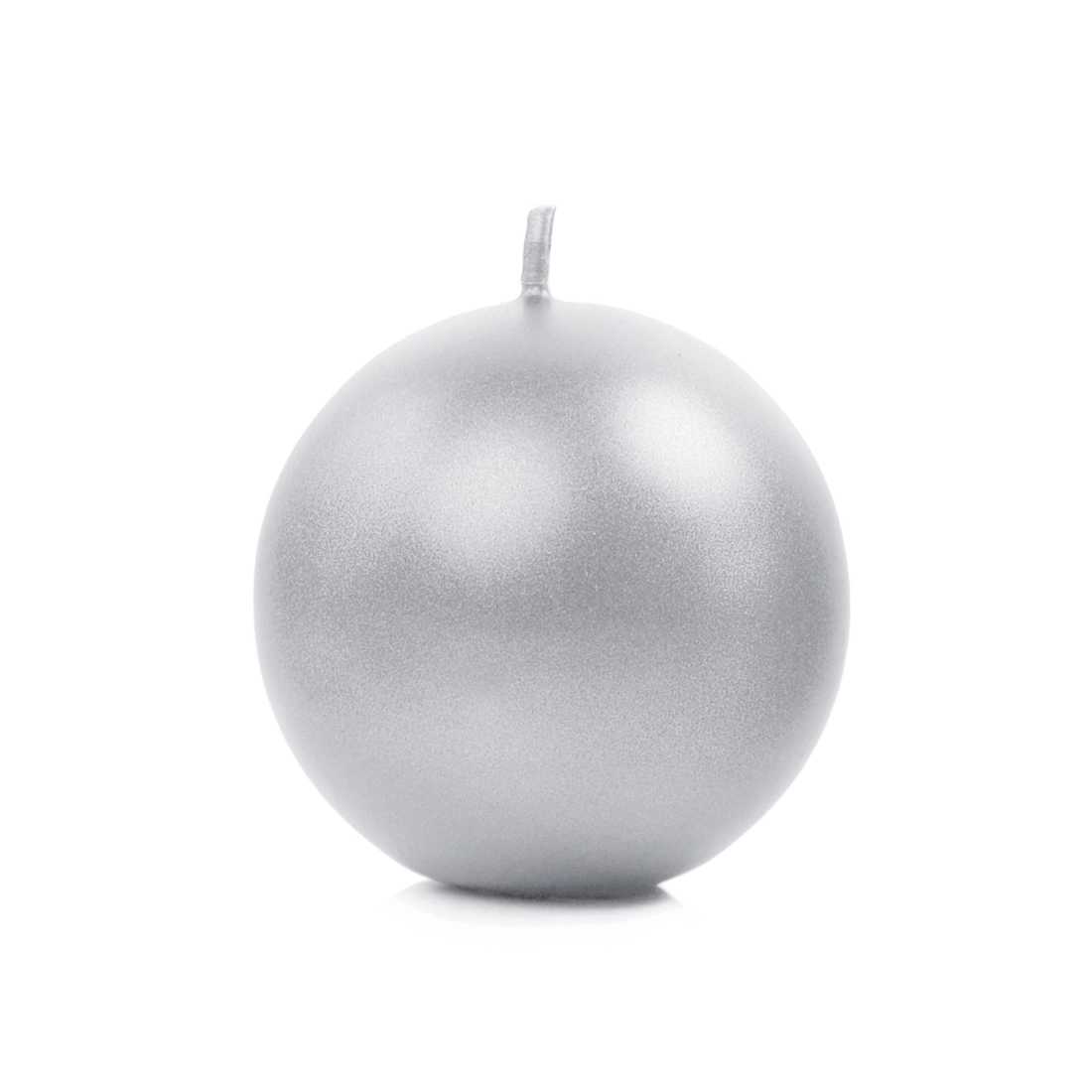 Okrogla srebrna metalna sveča 8 cm – 20 h gorenja