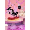 Decoruri Halloween pentru cupcakes – vrăjitoare, pisică, fantomă, 14 cm, 6 buc.