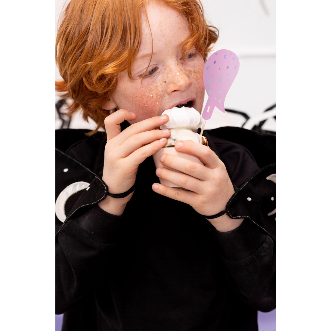 Decoruri Halloween pentru cupcakes – vrăjitoare, pisică, fantomă, 14 cm, 6 buc.