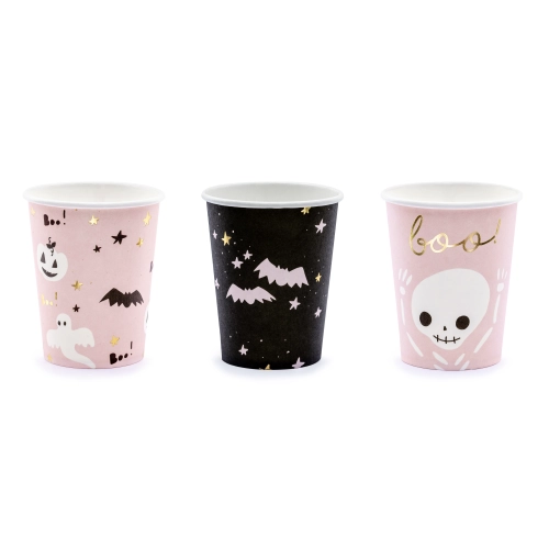 Pahare de hârtie Halloween 220 ml, mix modele, 6 buc.