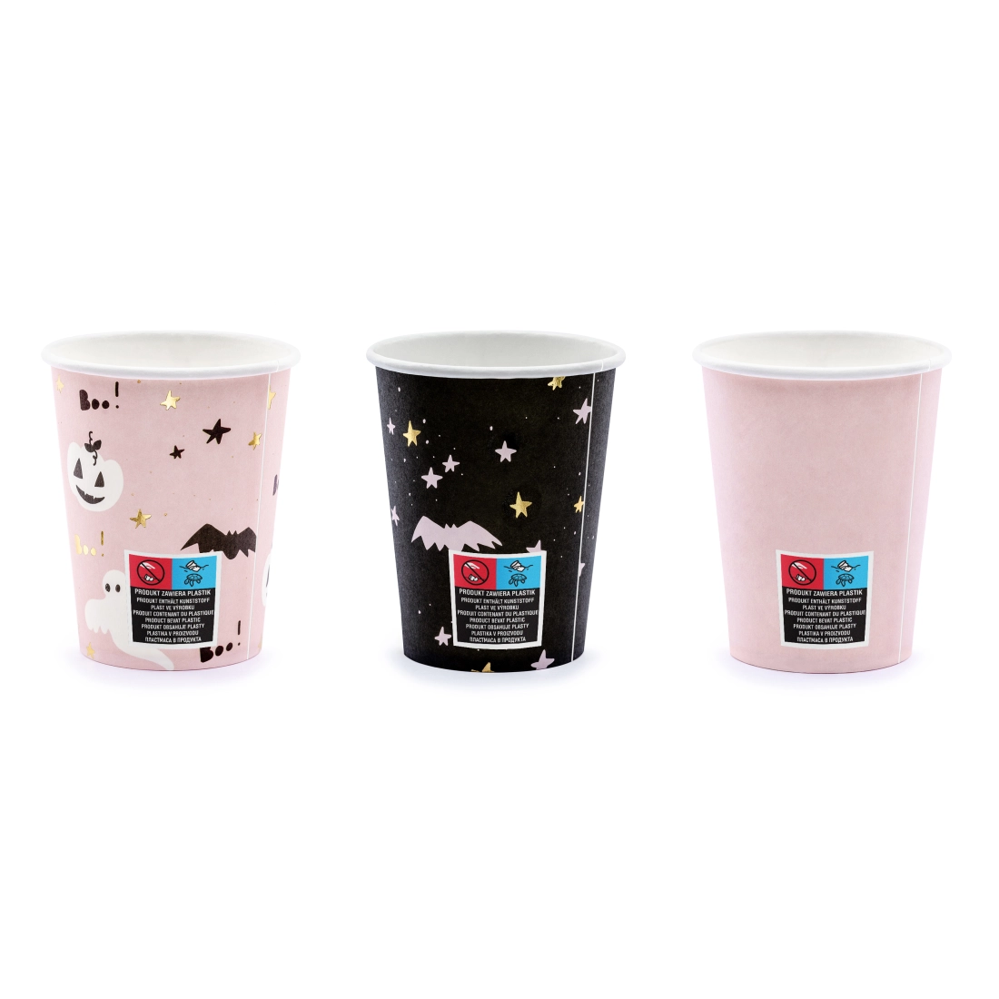 Pahare de hârtie Halloween 220 ml, mix modele, 6 buc.