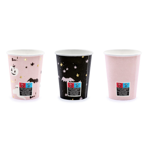 Halloween papírpoharak 220 ml, vegyes minták, 6 db