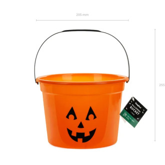 Halloween vedro v obliki buče za sladkarije, oranžno, 20,5 x 15 cm